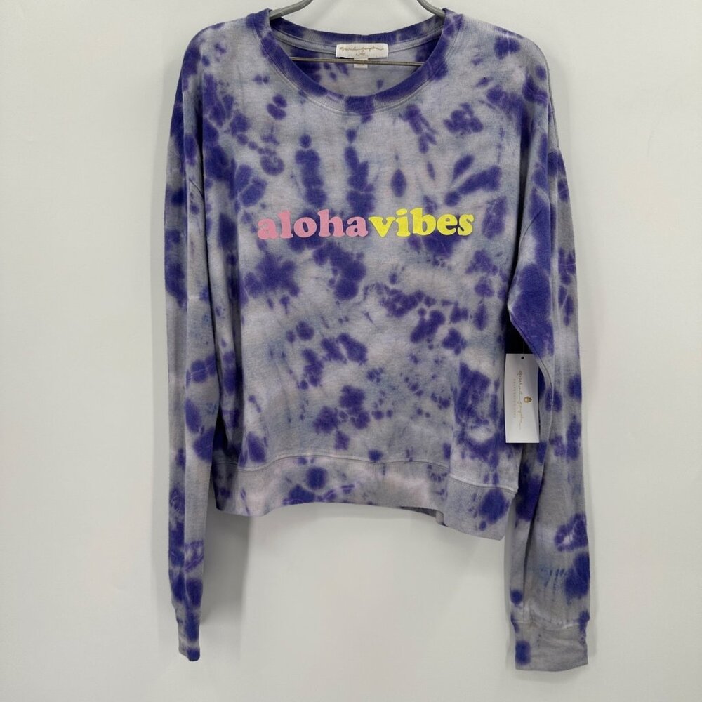 Spiritual Gangster Aloha Vibes Crew Neck Pullover Sweatshirt Size XL Women's NWT